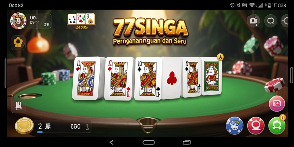 Screenshot gameplay 77SINGA yang menarik dengan elemen Domino.