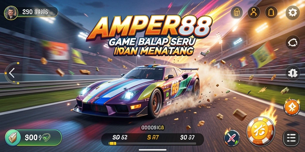 Tampilan gameplay Racing AMPER88 yang menegangkan dan dinamis.