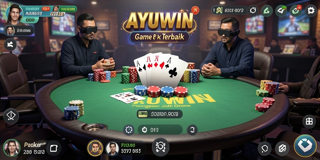 Tampilan gameplay AYUWIN yang mendebarkan dalam permainan Poker.