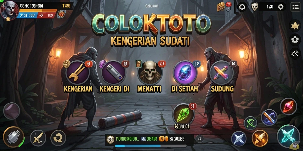 Screenshot gameplay COLOKTOTO menampilkan kegelapan yang menakutkan.
