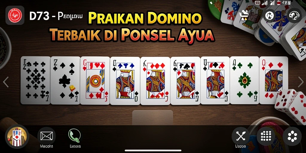 Tampilan gameplay seru dari D73 permainan Domino.