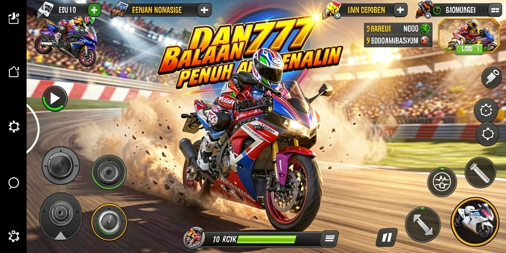 Tampilan gameplay yang seru dari balapan motor di DAN777.