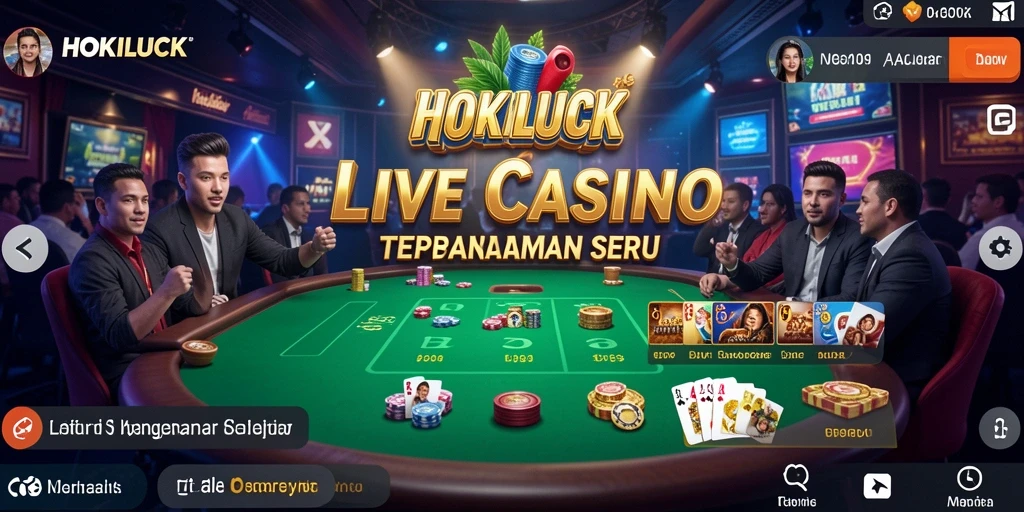 Tampilan menarik permainan Live Casino HOKILUCK dengan dealer langsung.