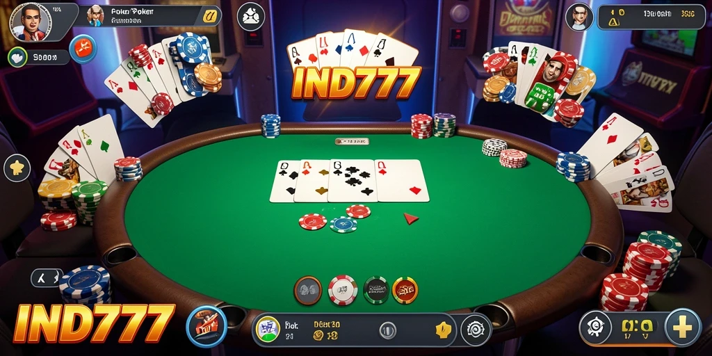 Tampilan gameplay Poker yang mendebarkan dan penuh strategi.