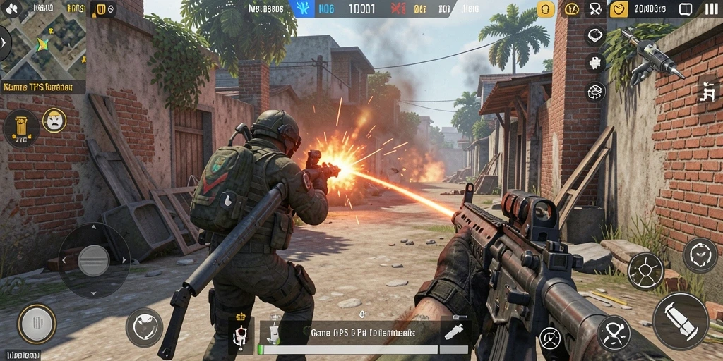 Gameplay N06 yang menegangkan dalam aksi tembak-menembak.