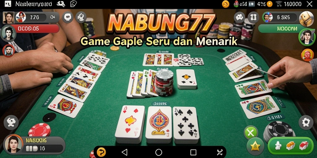 Gameplay NABUNG77 yang mendebarkan dalam permainan Gaple.