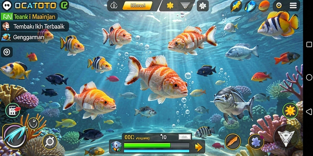 Gameplay seru menembak ikan di OCATOTO.
