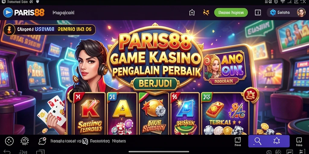 Screenshot gameplay dengan suasana kasino yang mendebarkan.