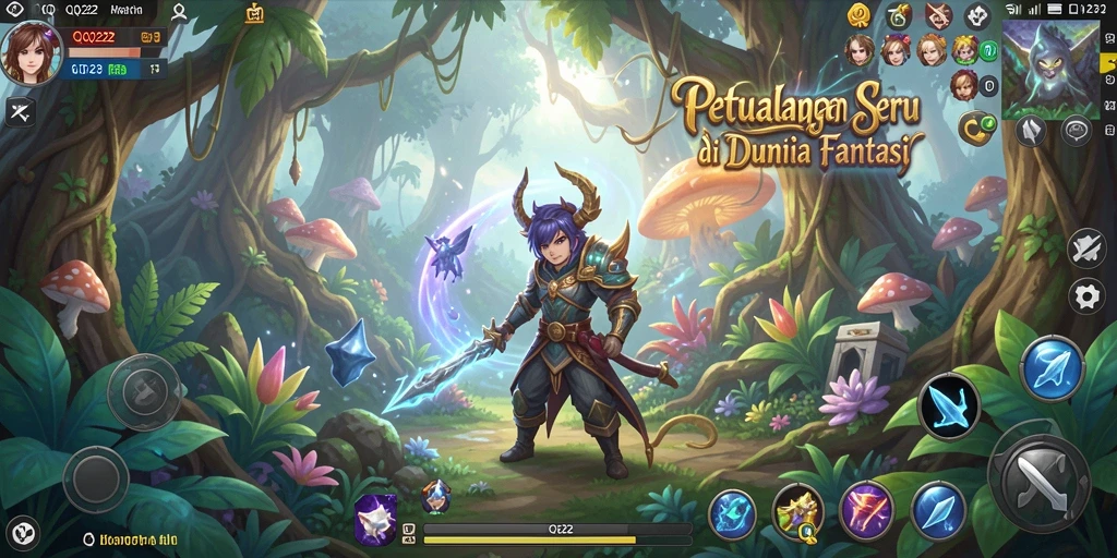 Screenshot menunjukkan aksi seru dalam petualangan QQ222.