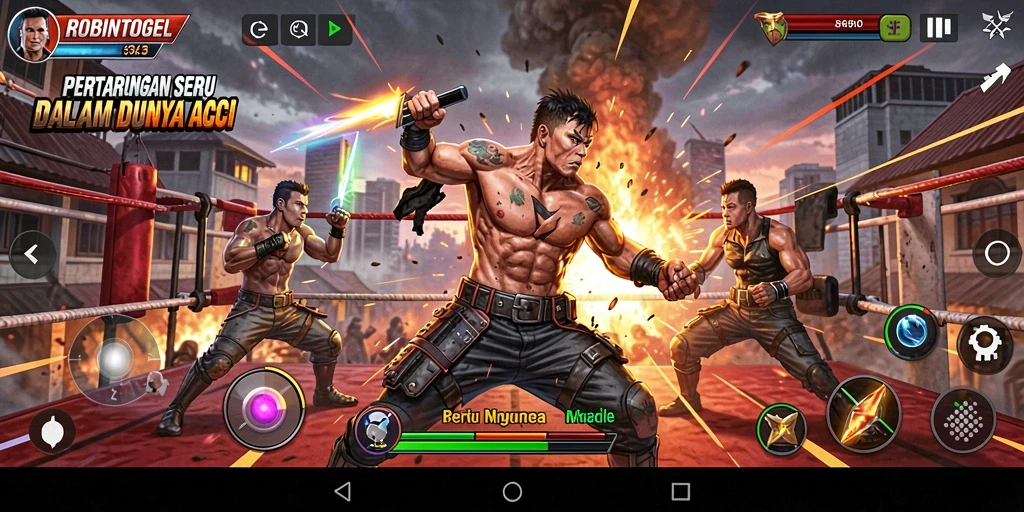 Tampilan gameplay <strong>ROBINTOGEL</strong> yang penuh aksi dan seru.