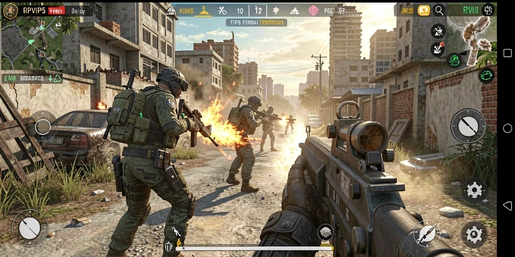 Tampilan aksi seru dalam game TPS RPVIP5 yang menegangkan.