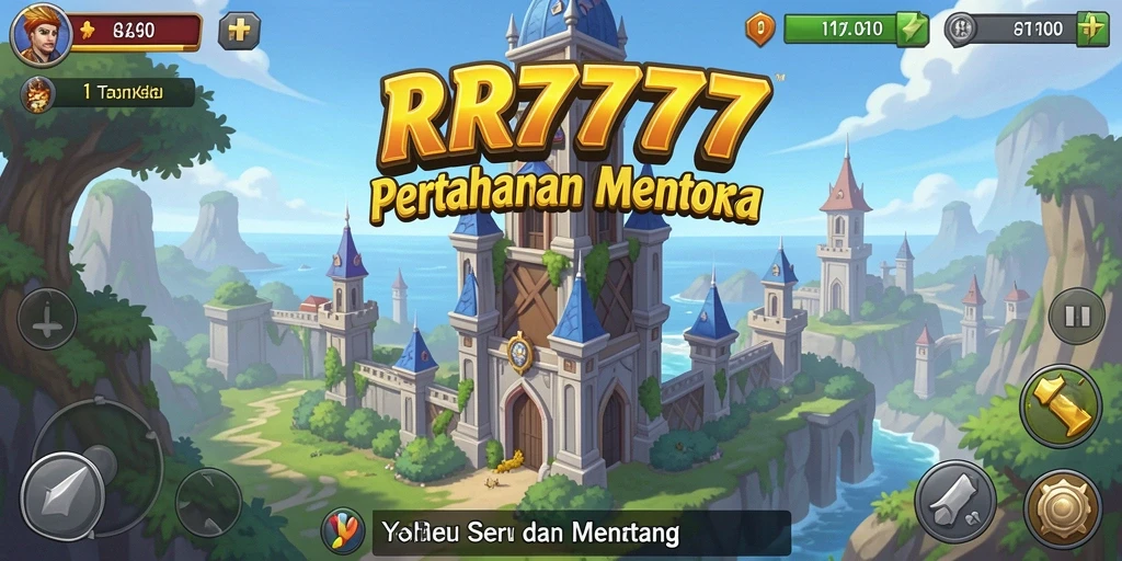 Tampilan gameplay menara pertahanan yang seru dan mendebarkan.