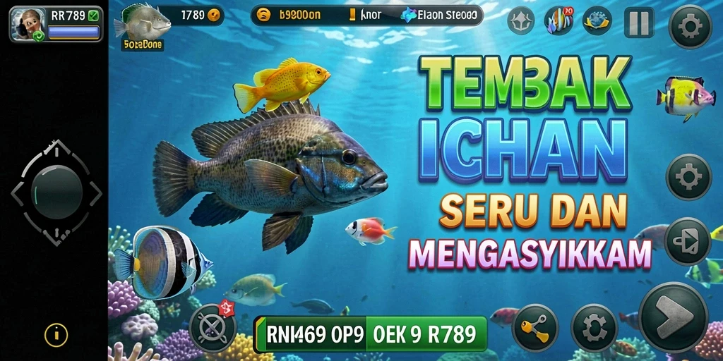 Screenshot utama RR789 menampilkan aksi seru menembak ikan.