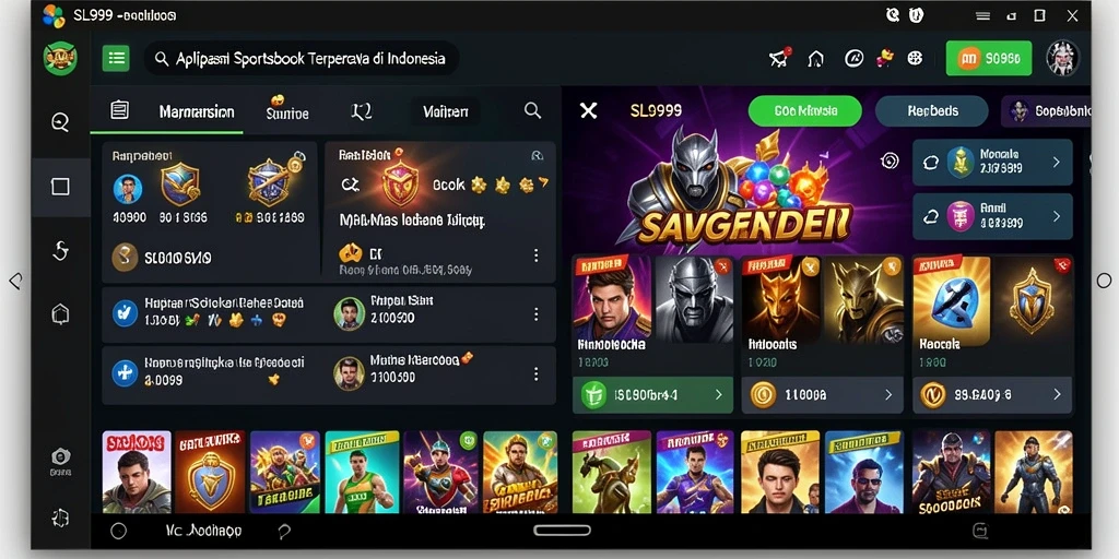 Screenshot menunjukkan tampilan antarmuka aplikasi SL999 saat live betting.