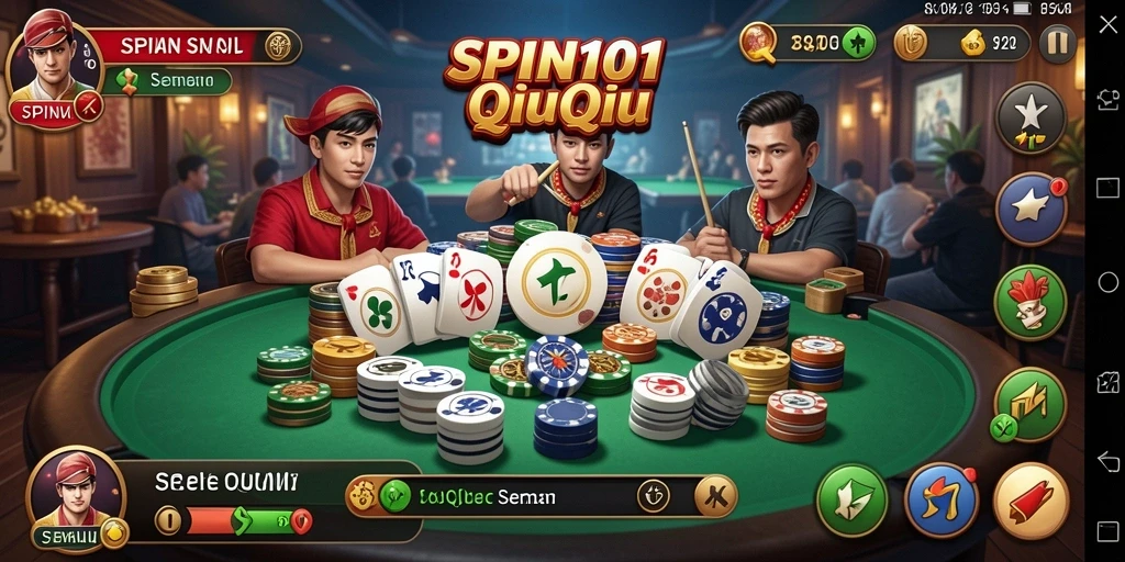Tampilan gameplay seru QiuQiu di SPIN101