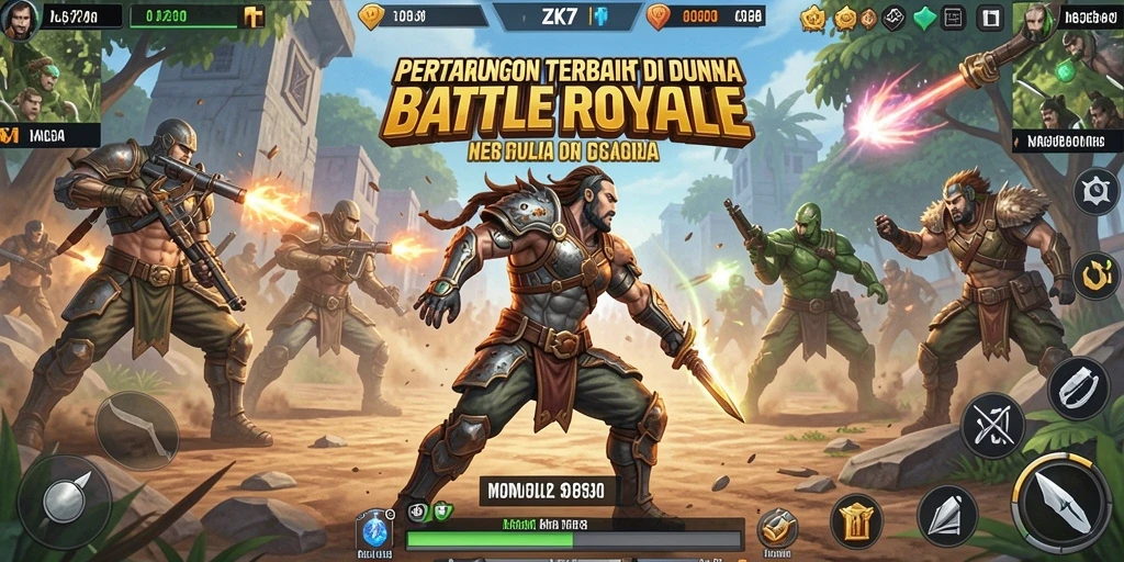 Screenshot ZK7 menampilkan aksi intens pertempuran Battle Royale.
